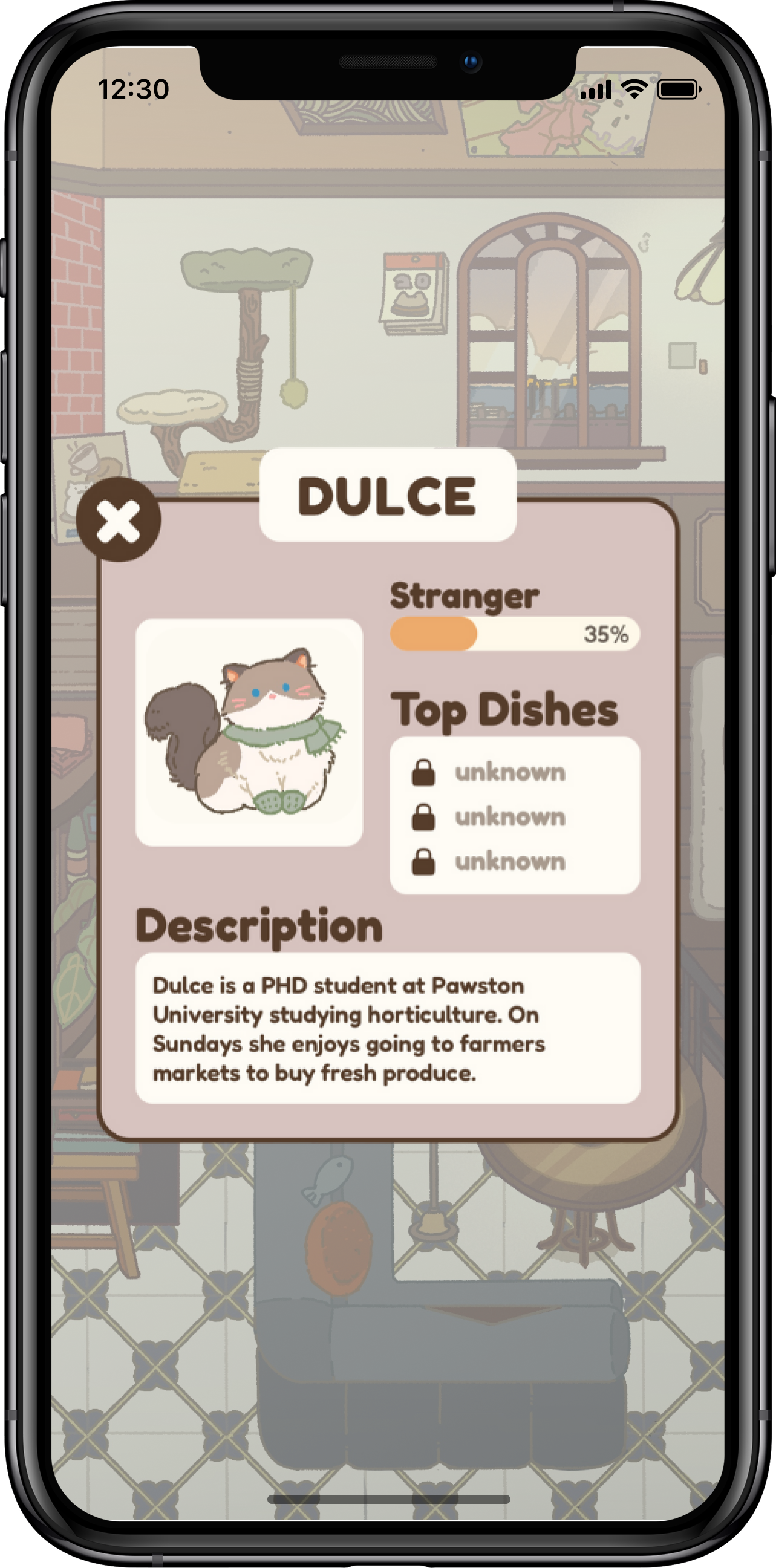 Cat likability screen